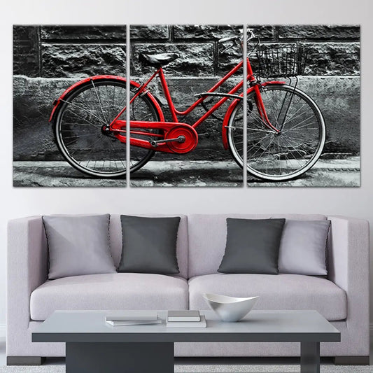 Red Vintage Bike Wall Art Canvas Print-Stunning Canvas Prints