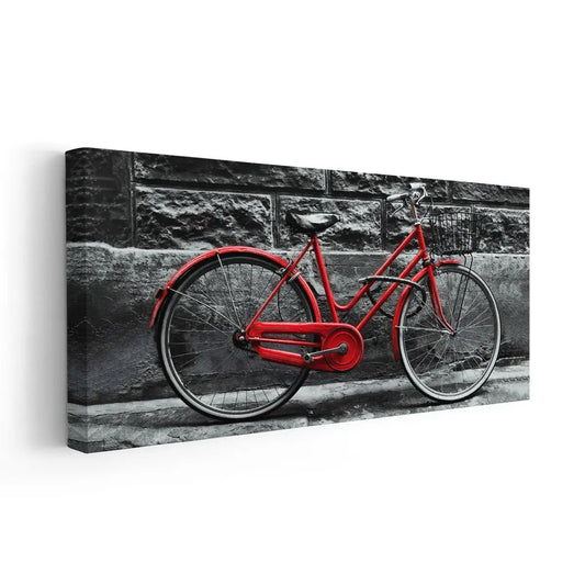 Red Vintage Bike Wall Art Canvas Print-Stunning Canvas Prints