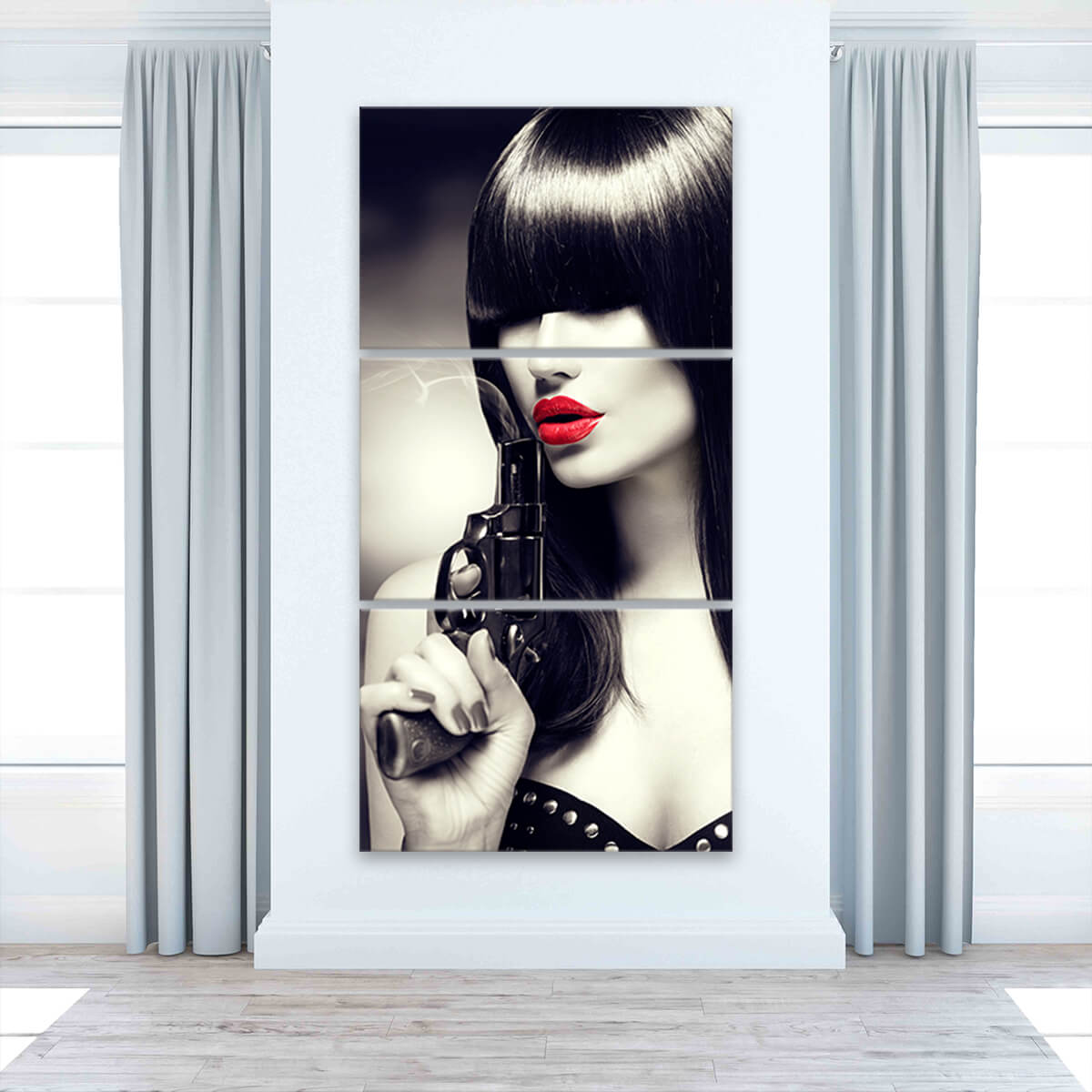 Ruby Red Lips Canvas Wall Art Set
