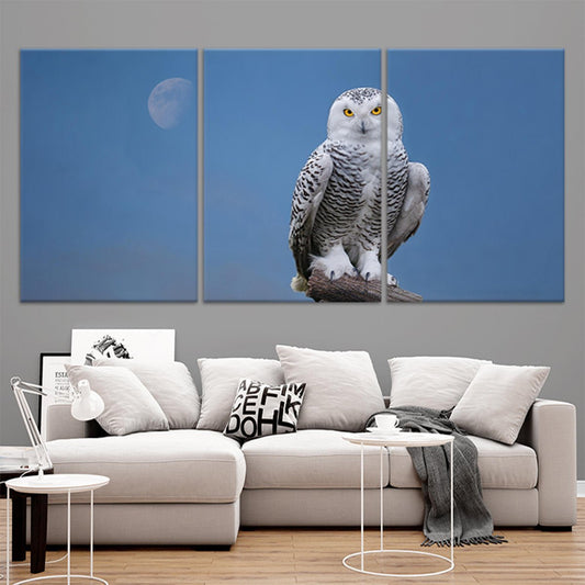 Snowy owl — large canvas wall art for living room, majestic wildlife design symbolizing wisdom and peace in modern natural home décor.