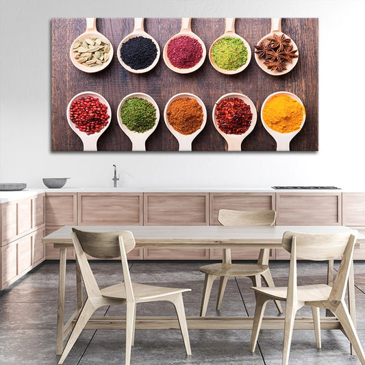 Wooden Spoons And Spices Wall Art-Stunning Canvas Prints