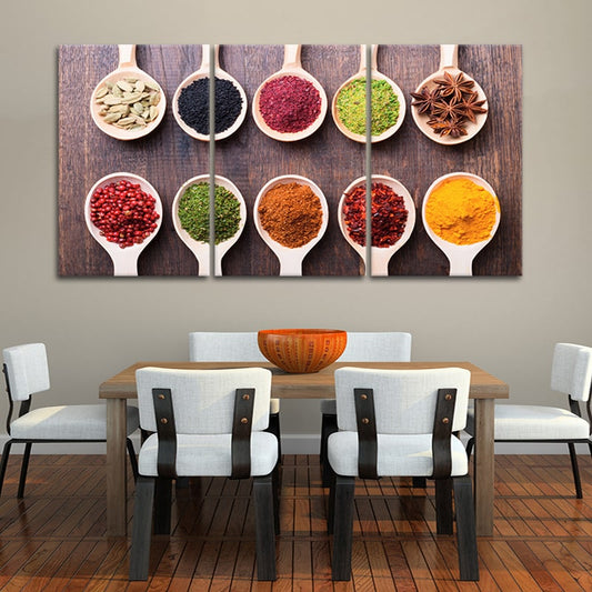 Wooden Spoons And Spices Wall Art-Stunning Canvas Prints