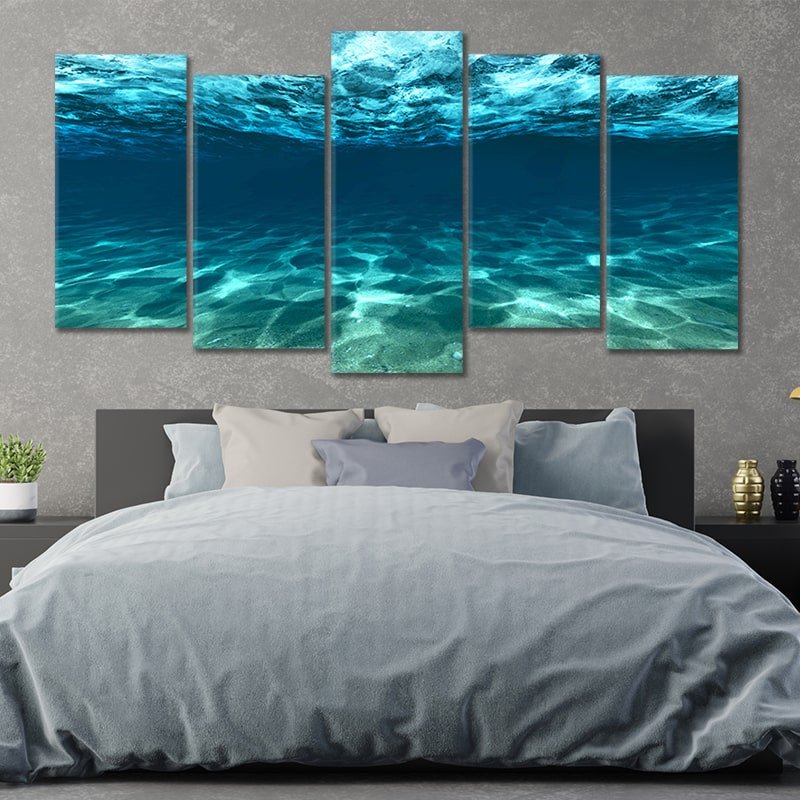underwater picture of the ocean 3 piece wall art