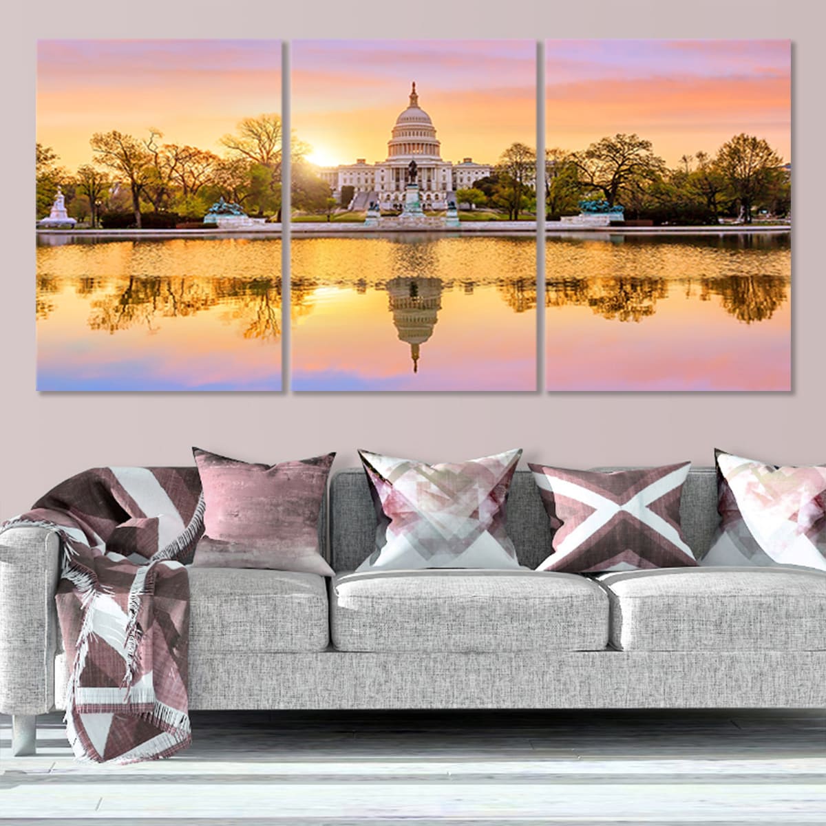 US Capitol Building Canvas Wall Art Set