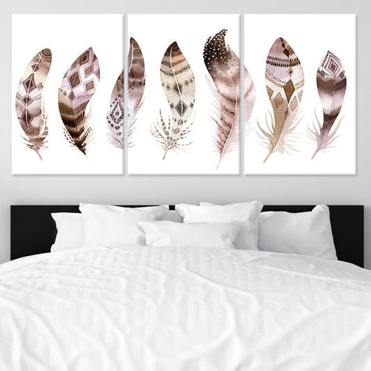 Boho Feathers Wall Art Canvas-Stunning Canvas Prints