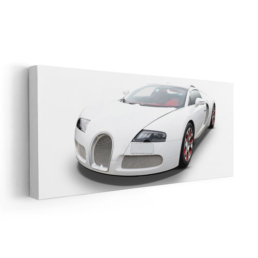 White Bugatti Wall Art Canvas Print-Stunning Canvas Prints