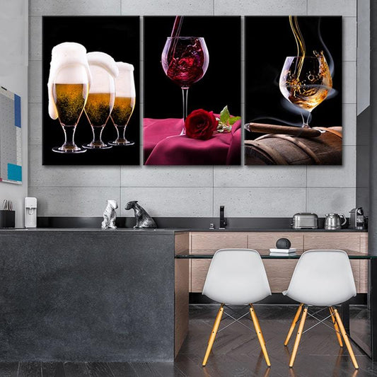 Wine And Beer Drinks Wall Art Canvas Print-Stunning Canvas Prints