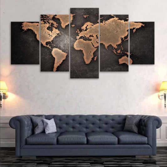 Large World Map On Canvas, world map print, world map artwork for wall, world atlas wall art