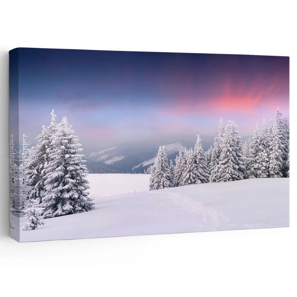 Snowy Pine Forest Wall Art Canvas