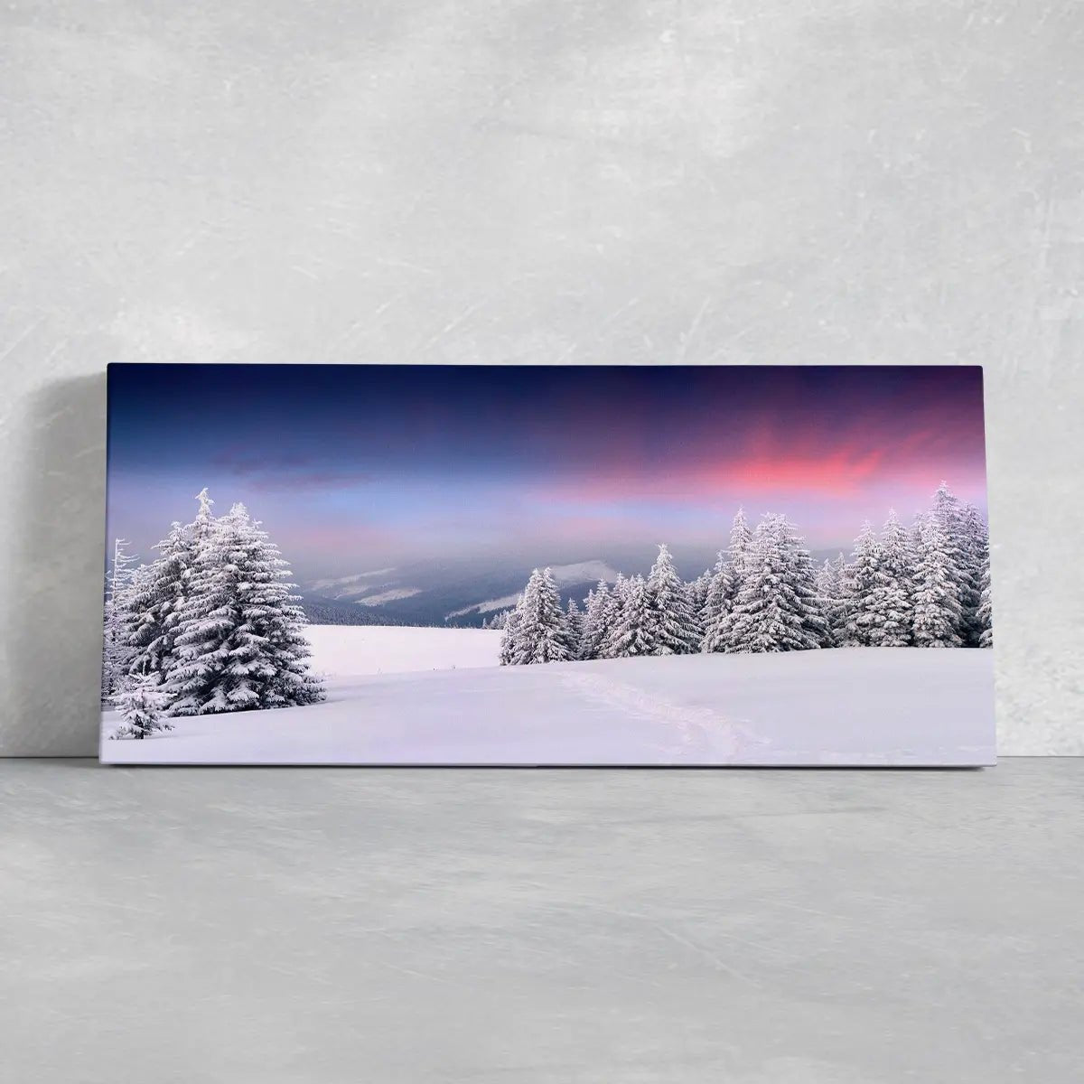 Snowy Pine Forest Wall Art Canvas