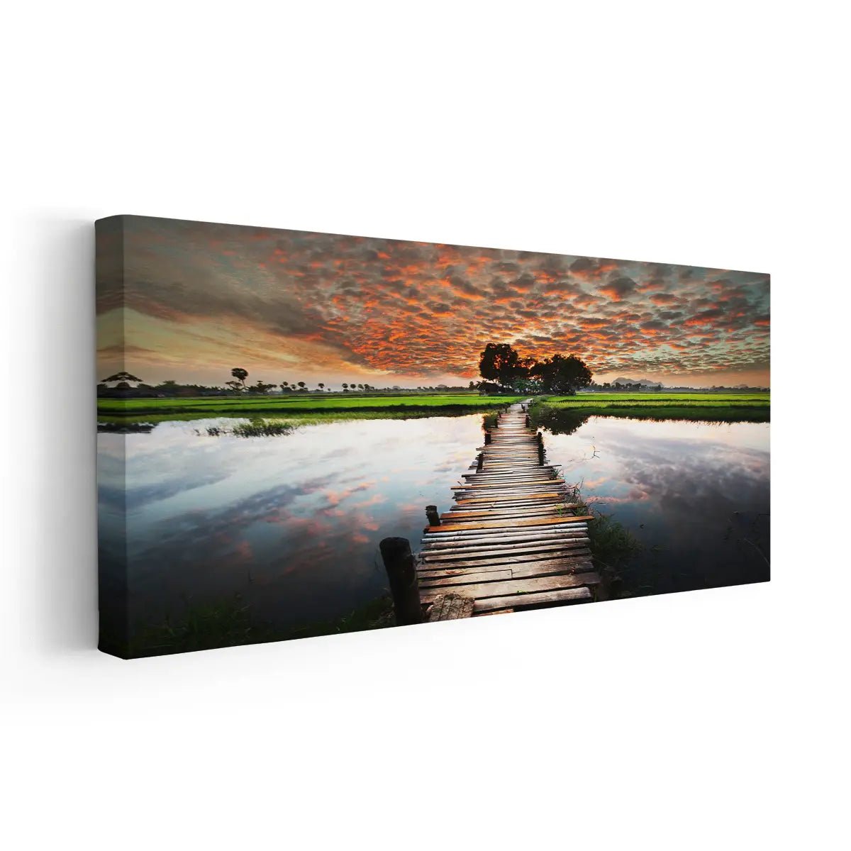 Sunset Dock Wall Art Canvas