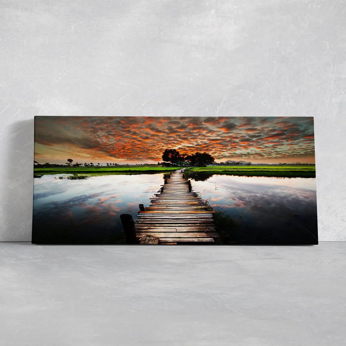 Sunset Dock Wall Art Canvas
