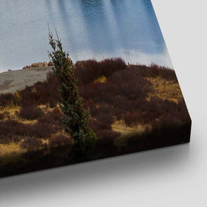 Large Rocky Mountain Landscape Canvas, Framed Nature Wall Art for Living Room