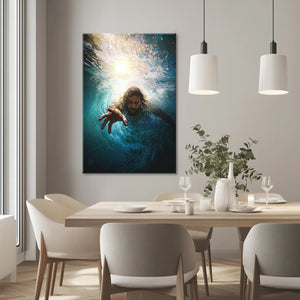 Canvas painting of jesus christ, christian artwork for home, framed christian wall art, inspirational christian art, modern christian art prints