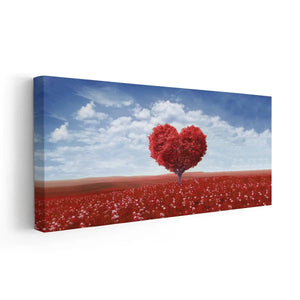 Heart Tree Meadow Wall Art Canvas