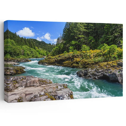 Turquoise Mountain River Wall Art Canvas