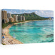 Hawaii wall art featuring a breathtaking aerial view of Waikiki Beach and Diamond Head.