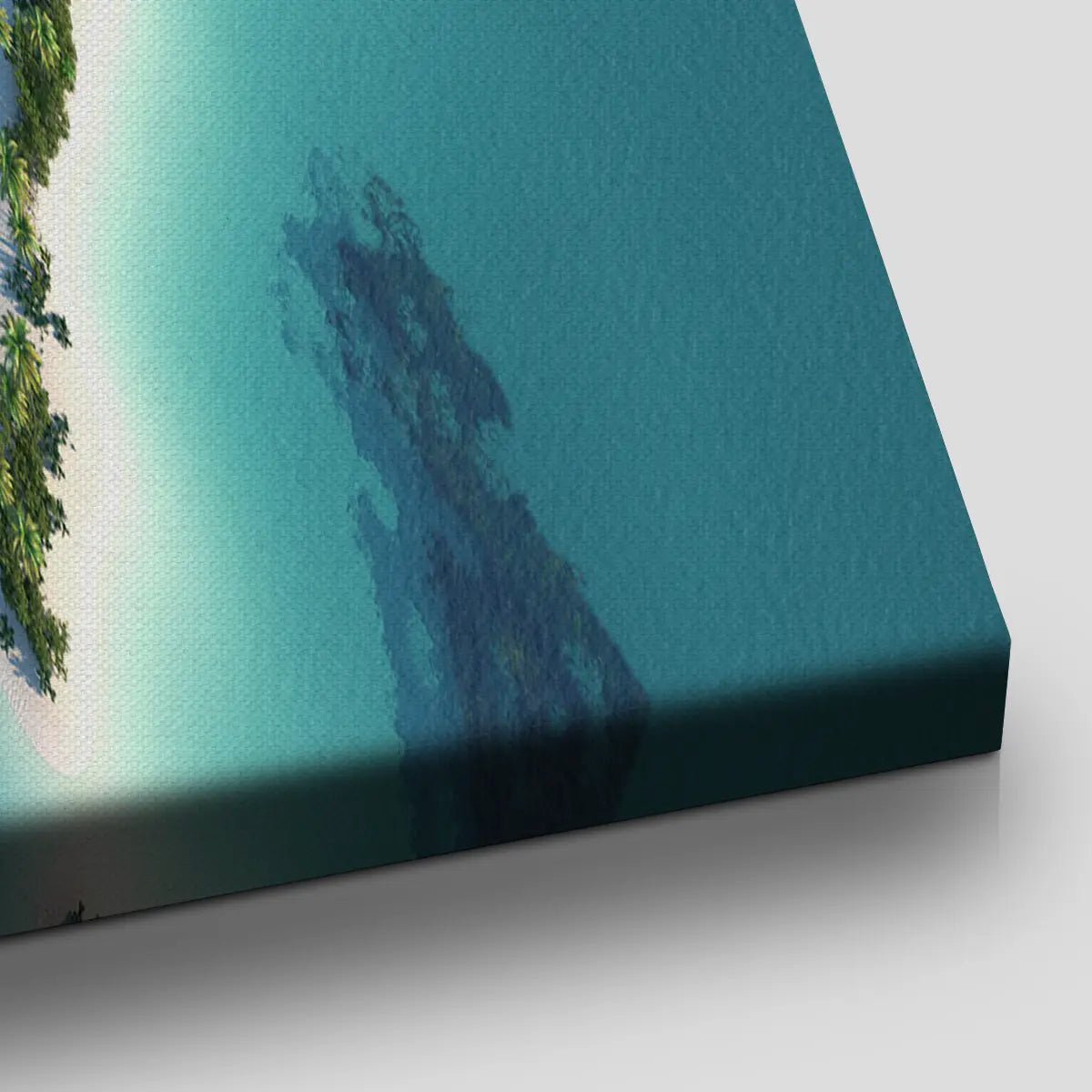 Romantic Aerial Beach Print – Heart-Shaped Island Tropical Ocean Canvas