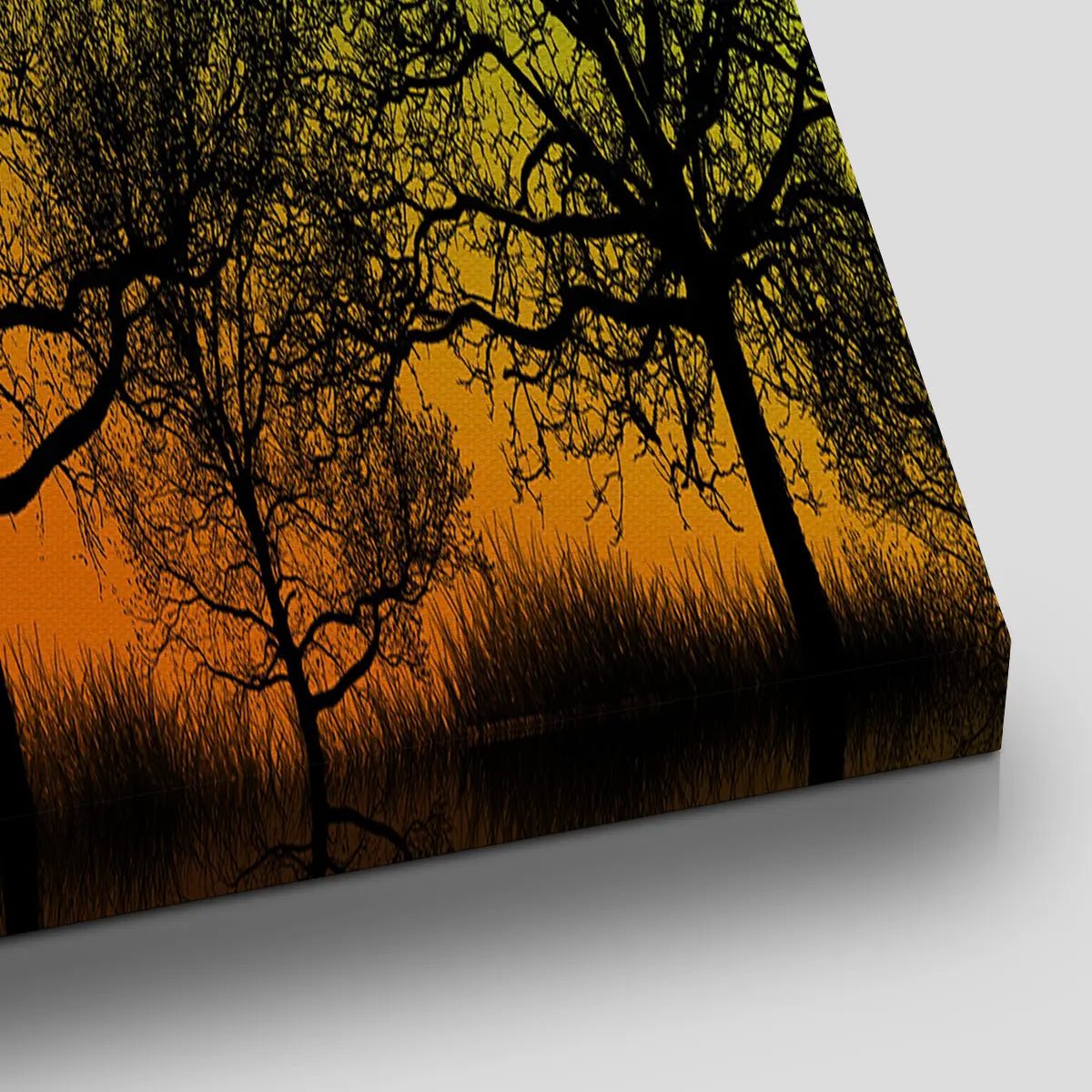 Full Moon Forest Silhouette Wall Art Canvas
