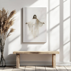 Watercolor Jesus painting, inspirational Christian art, Christian framed wall art.