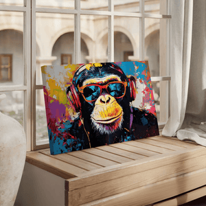 DJ Monkey Graffiti Canvas Wall Art-Stunning Canvas Prints