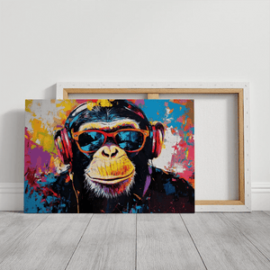 DJ Monkey Graffiti Canvas Wall Art-Stunning Canvas Prints