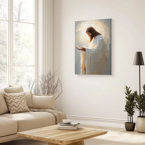 Modern Christian artwork, Jesus painting on canvas, Christian wall prints, framed Christian artwork