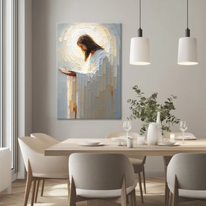 Abstract Christian art, Jesus Christ canvas art, Christian framed wall art, religious canvas art