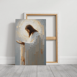 Abstract religious artwork, sacred heart of Jesus paintings, contemporary Christian art prints, Jesus canvas prints