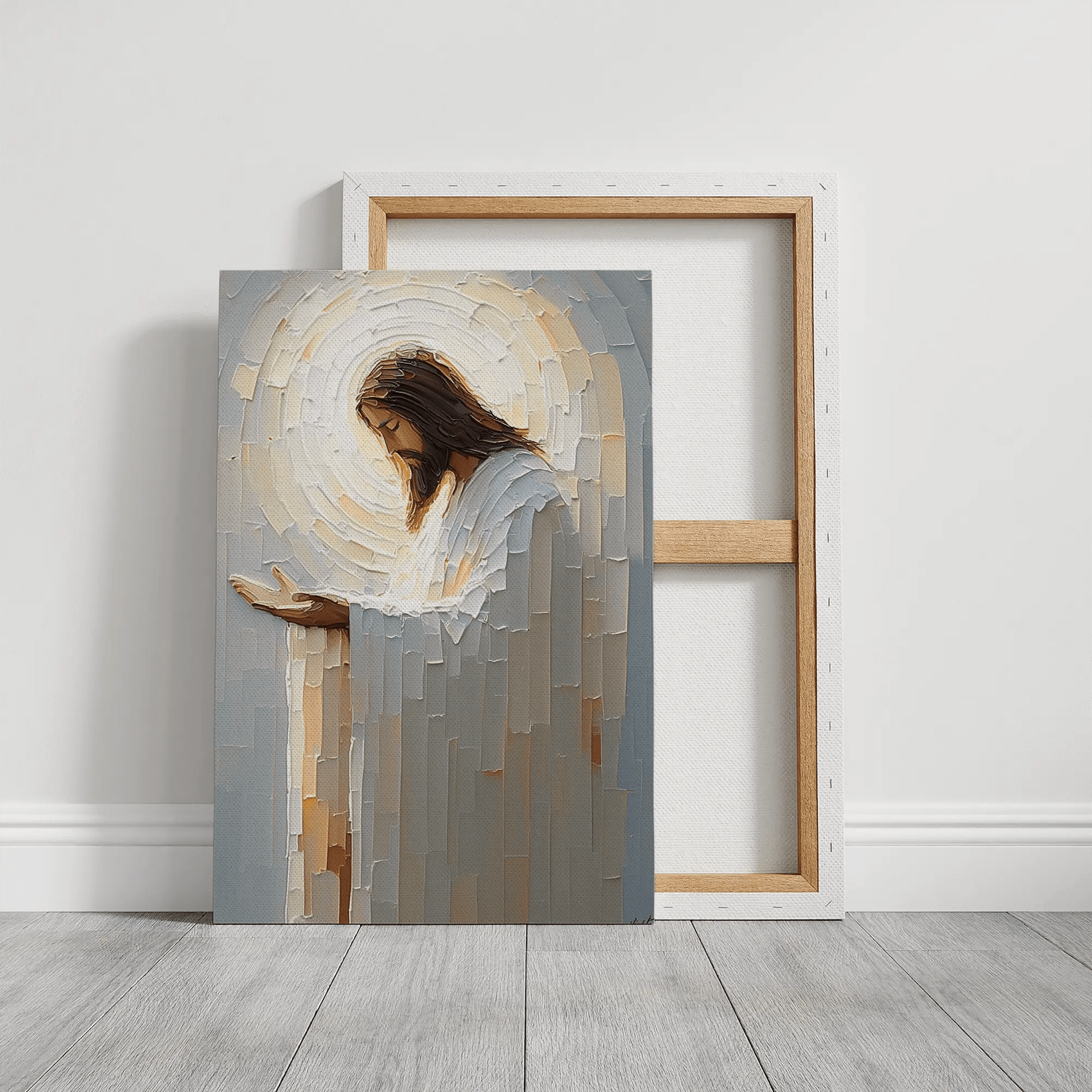 Abstract religious artwork, sacred heart of Jesus paintings, contemporary Christian art prints, Jesus canvas prints