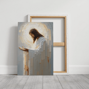 Abstract religious artwork, sacred heart of Jesus paintings, contemporary Christian art prints, Jesus canvas prints