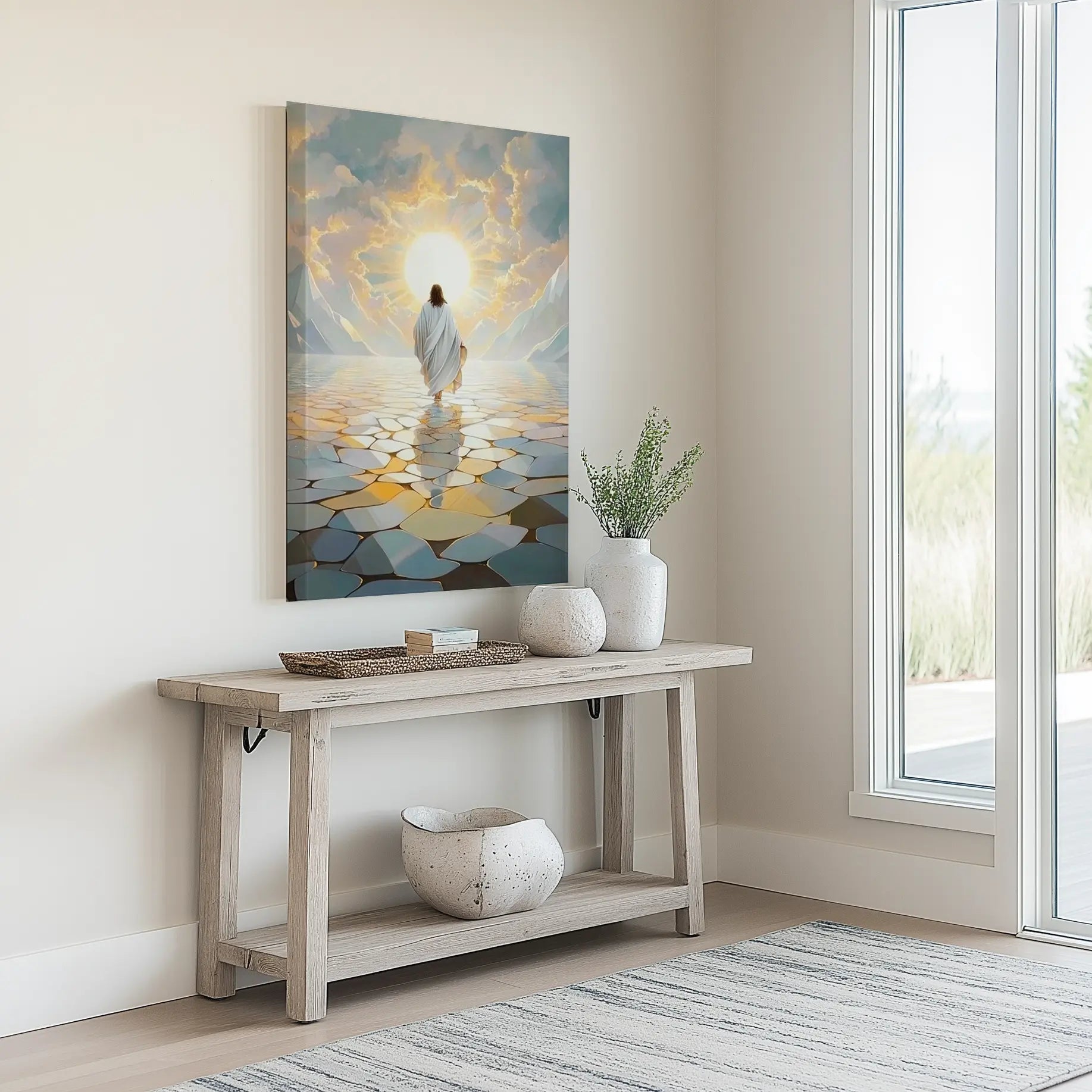 christian wall art canvas, religious framed artwork, modern christian wall decor