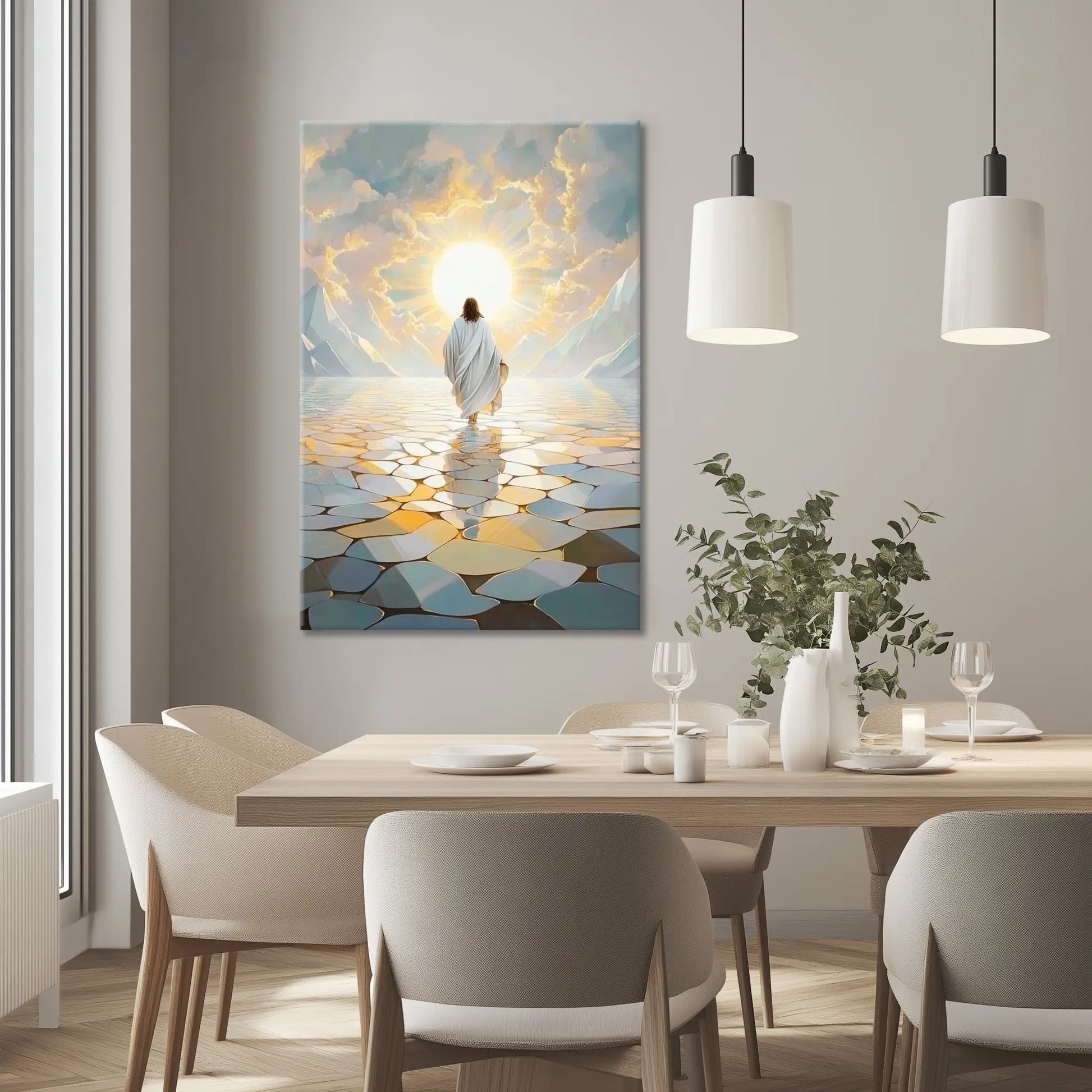 religious artwork prints, jesus walking on water picture, christian inspirational wall art
