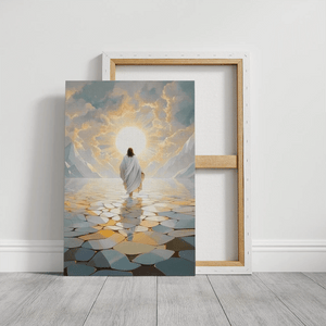 canvas painting of jesus on the sea, christian framed artwork, religious prints