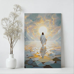 jesus walking on water framed art, christian wall hangings, faith artwork