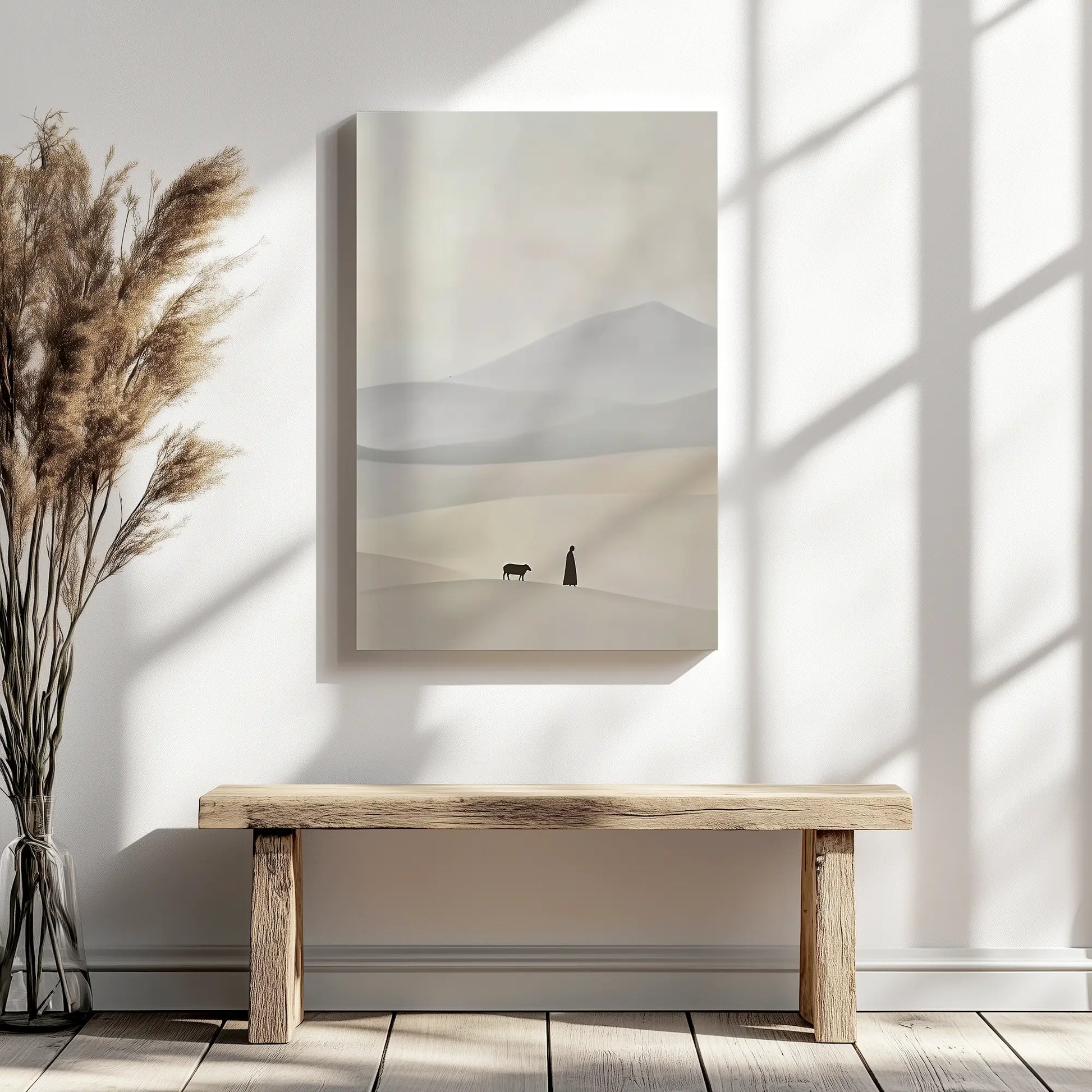 Christian wall art of Jesus and the lost sheep, framed religious prints, faith canvas.