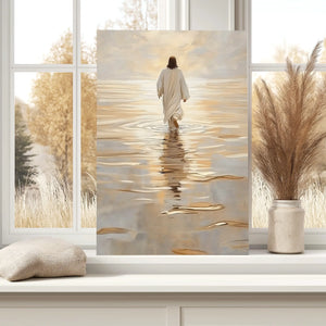 painting jesus walking on water, faith artwork, christian inspirational wall art