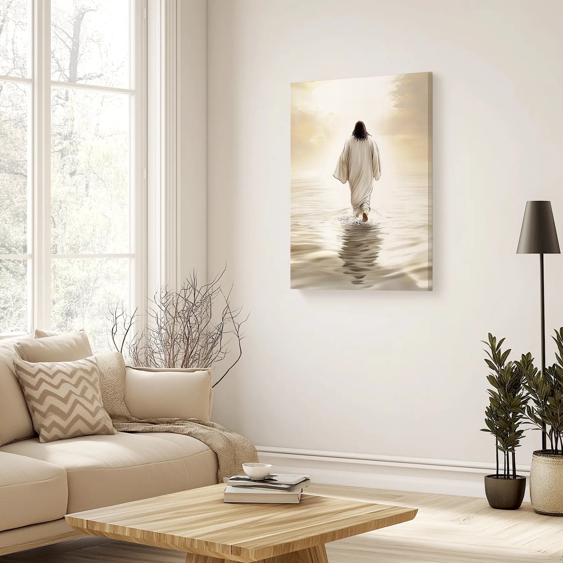 canvas jesus walking on the sea, christian canvas prints, faith print