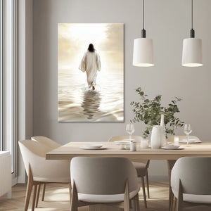 framed religious artwork, jesus walking on water painting, christian art prints
