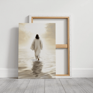 jesus walking on water canvas print, spiritual pictures for wall, christian home decor