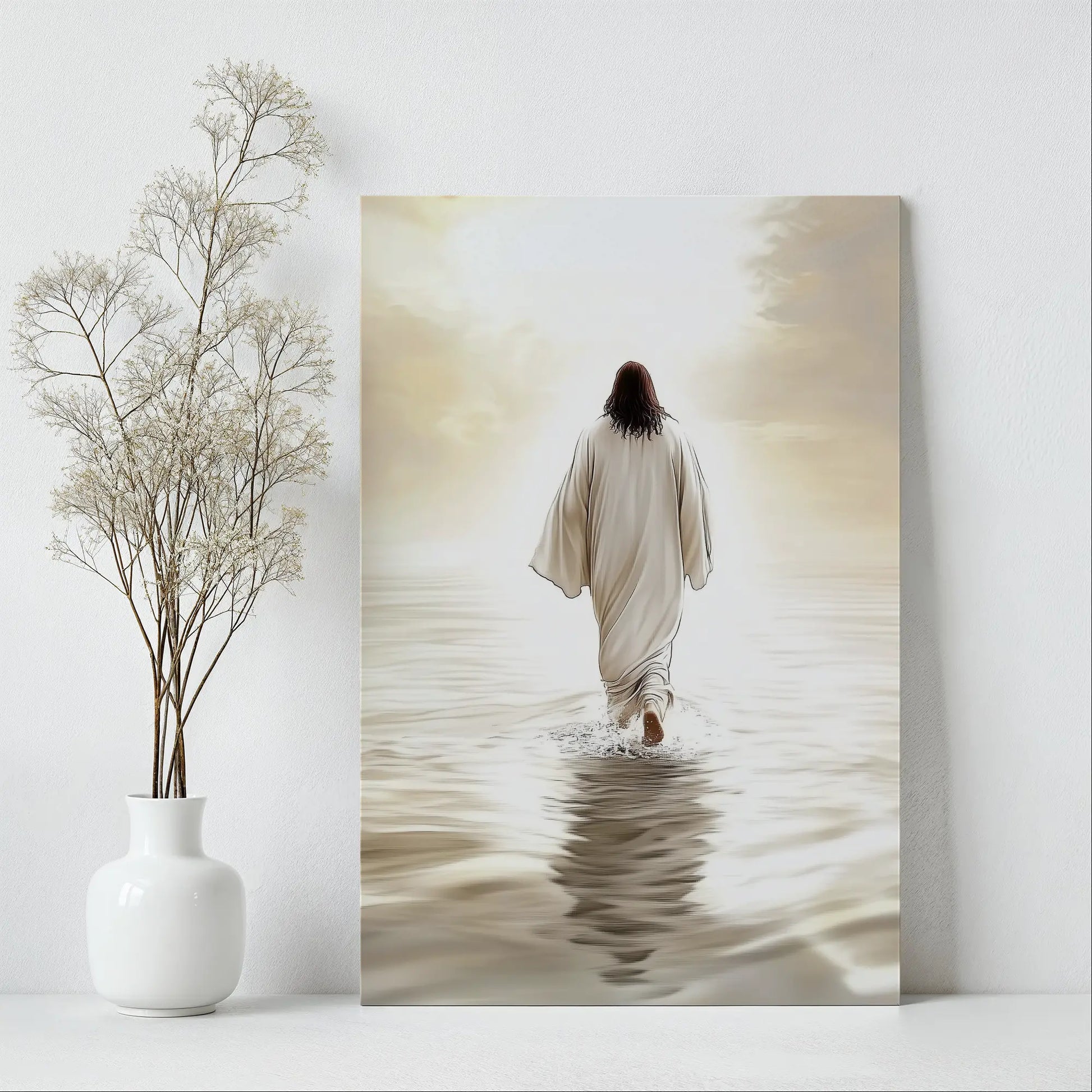 painting jesus art, christian wall art large, framed christian wall art