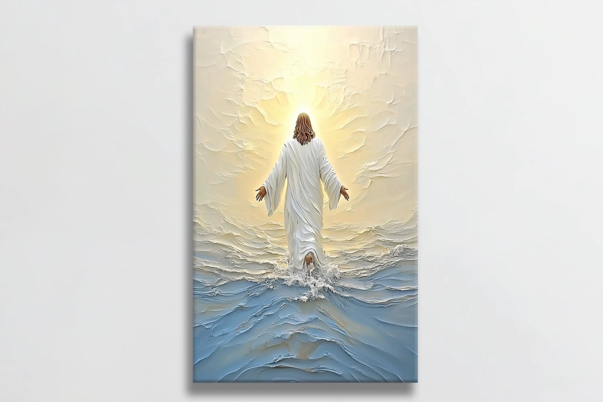 religious artwork prints, christian framed wall art, canvas painting jesus walking on water