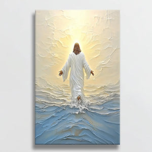 religious artwork prints, christian framed wall art, canvas painting jesus walking on water