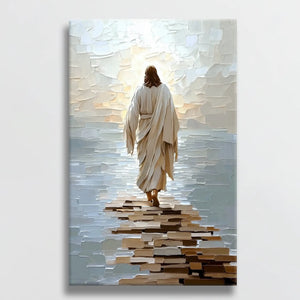 jesus walking on water artwork, christian wall decor, spiritual artwork