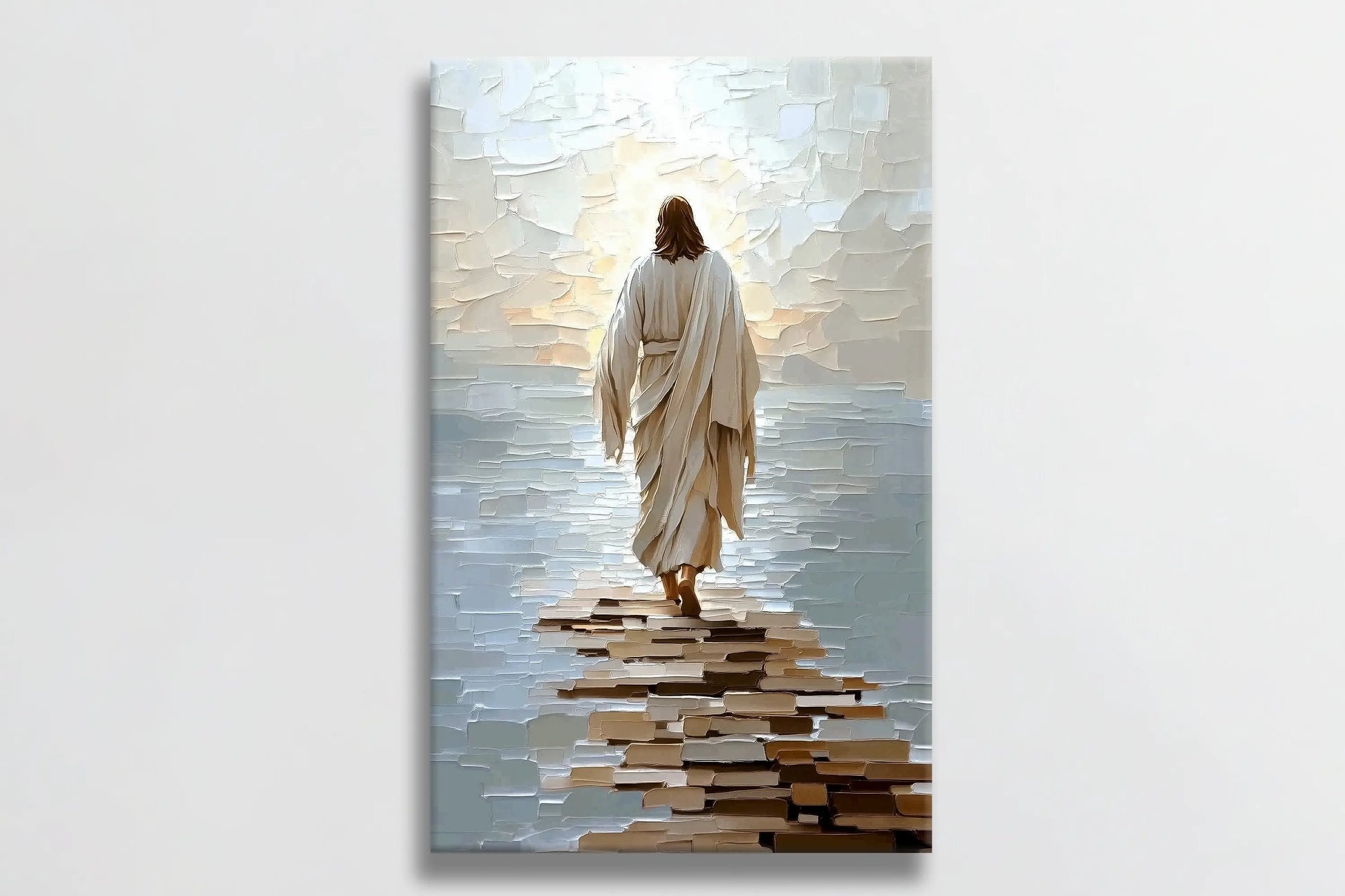 jesus walking on water artwork, christian wall decor, spiritual artwork