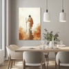 watercolor painting of jesus walking on the sea, christian framed wall art, framed religious artwork