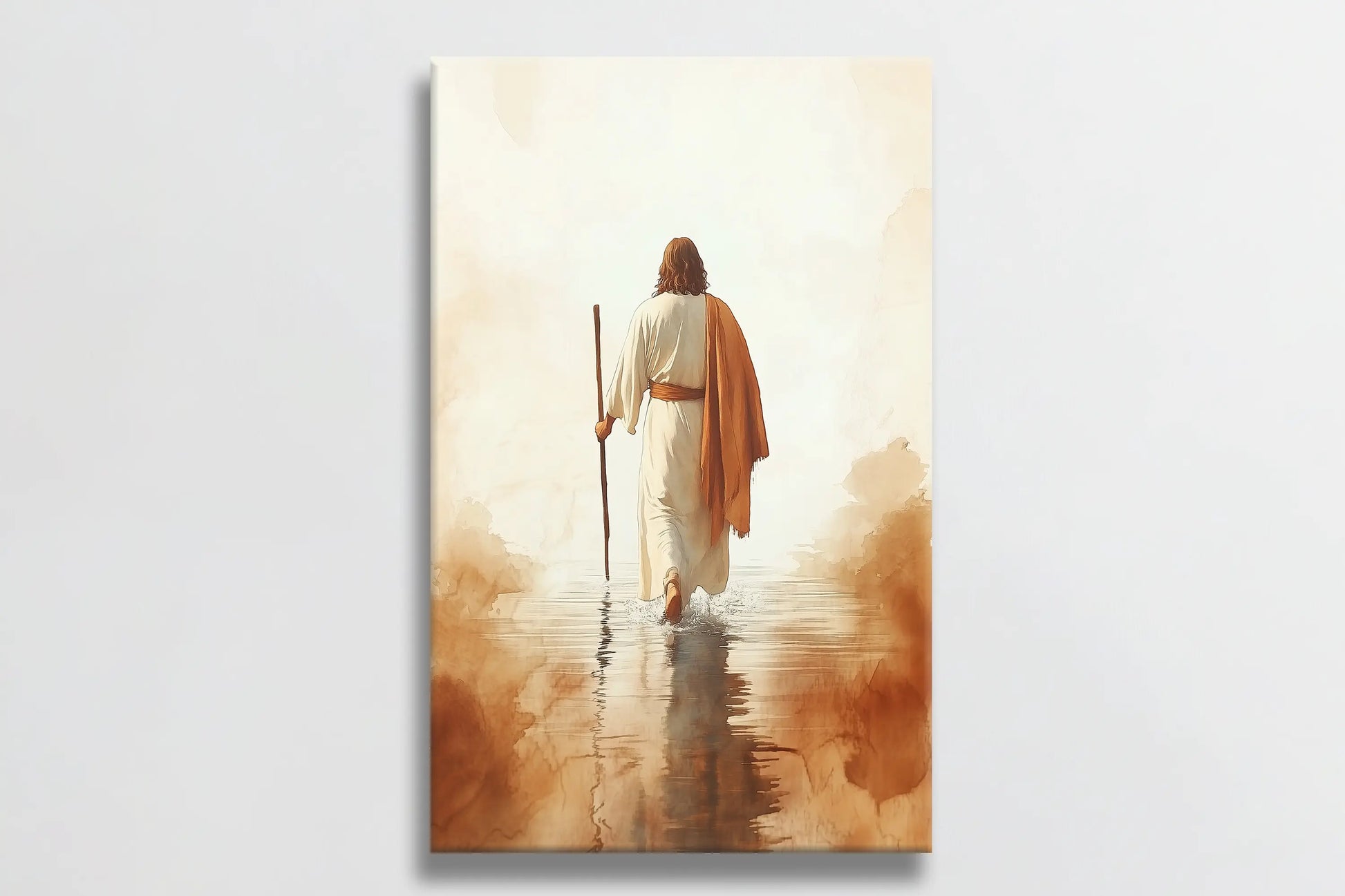 canvas painting jesus walking on water, religious artwork prints, contemporary christian wall art