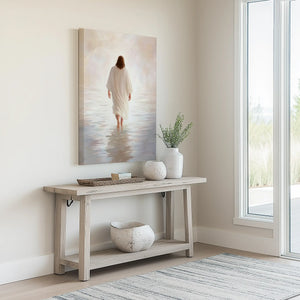 canvas print of christ on the water, religious framed artwork, contemporary christian art