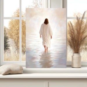 jesus canvas wall art, framed religious wall art, contemporary christian artwork
