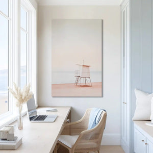 Extra large coastal tower canvas wall art showcasing minimalist seascape for modern interiors